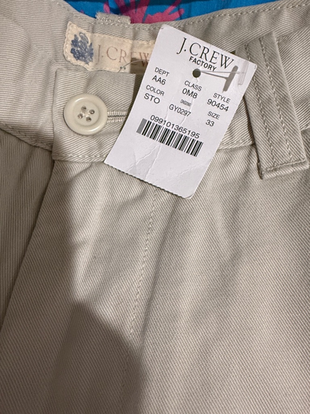 J. Crew Men's Flat-Front Khaki Shorts - Light Beige - Picture 5 of 5